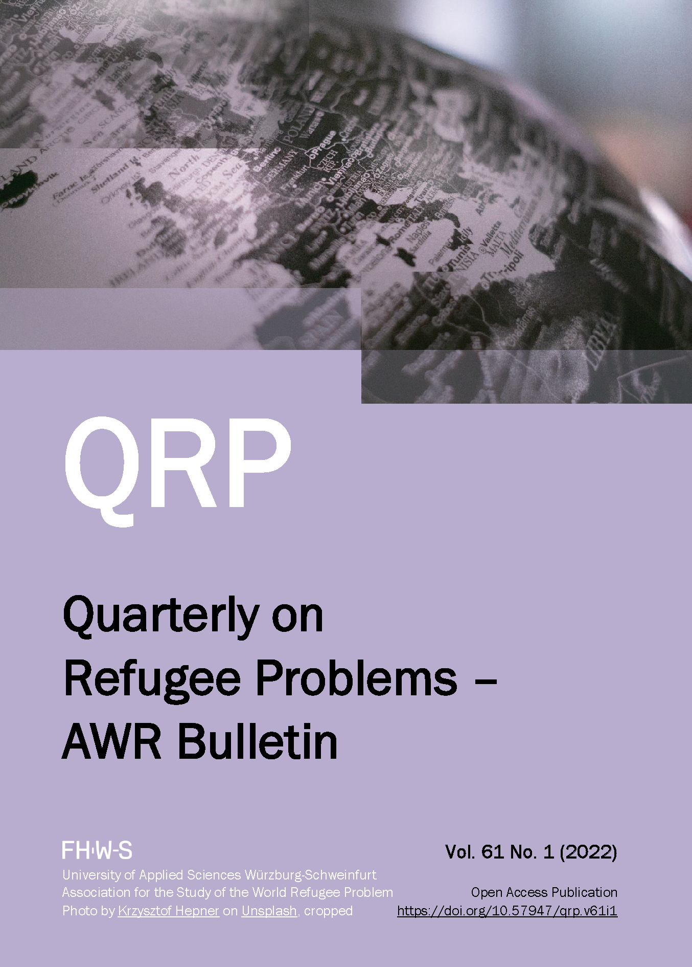 The cover of the 2022, volume 61, first issue of the Quarterly on Refugee Problems - AWR Bulletin